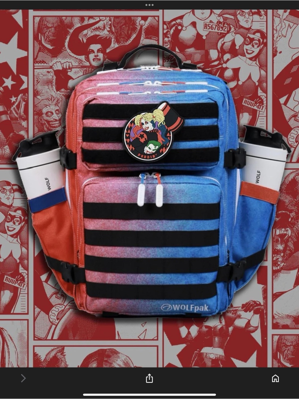 DISO WOLFpak Harley Quinn Backpack - Red & Blue